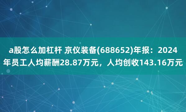 a股怎么加杠杆 京仪装备(688652)年报：2024年员工人均薪酬28.87万元，人均创收143.16万元