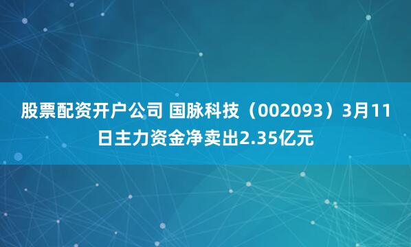 股票配资开户公司 国脉科技（002093）3月11日主力资金净卖出2.35亿元