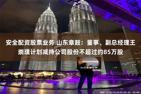 安全配资股票业务 山东章鼓：董事、副总经理王崇璞计划减持公司股份不超过约85万股
